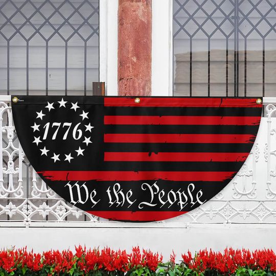 Flagwix American Flag - 1776 We The People 2nd Amendment Non-Pleated Fan Flag