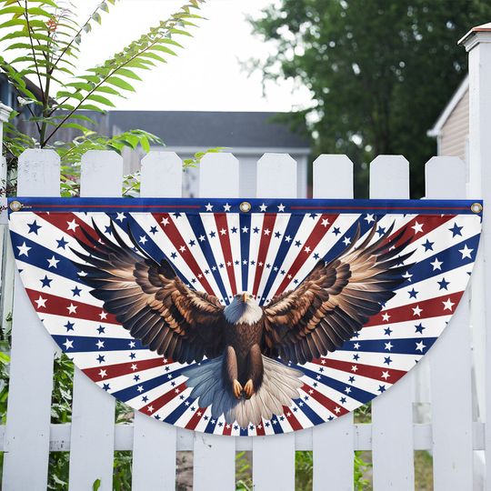 Flagwix American Flag - Patriotic Eagle 4th Of july Non-pleated Fan Flag