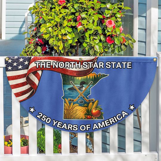 Minnesota Fan Flag, 250 Years of America The North Star State Minnesota Decor