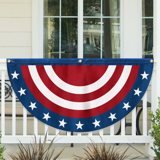 Flagwix American Flag - Happy 4th Of july Independence Day Non-pleated Fan Flag