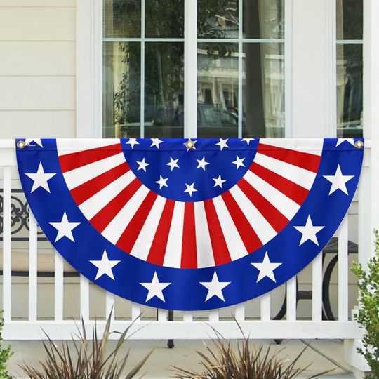 Flagwix American Flag - Happy 4th Of july Independence Day Non-pleated Fan Flag