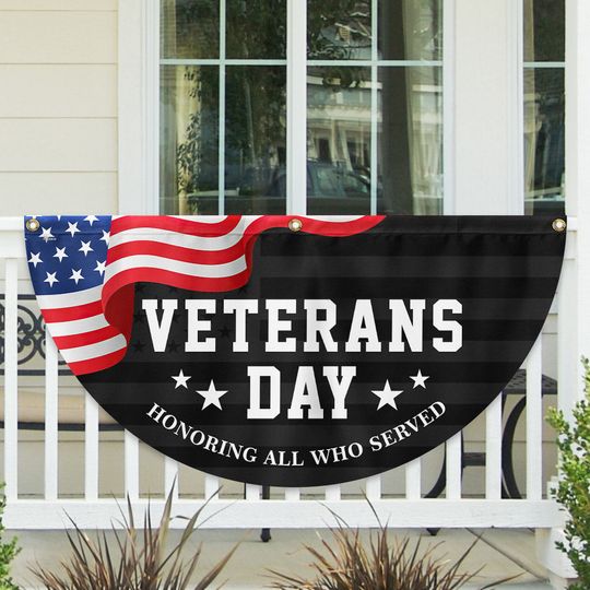 Veterans Day Honoring All Who Served Non-Pleated Fan Flag