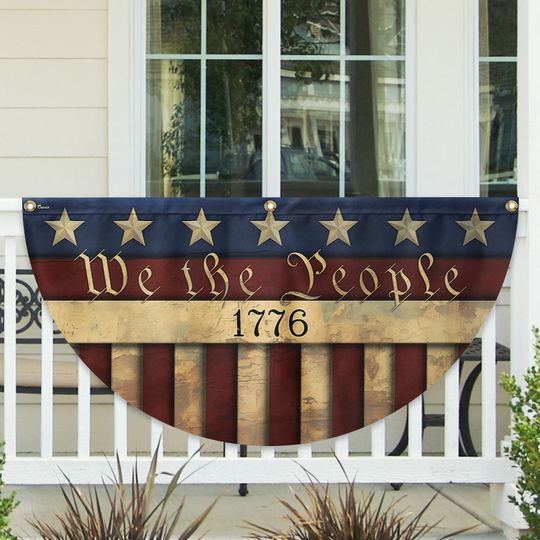 Flagwix American Flag - We The People 1776 Non-Pleated Fan Flag