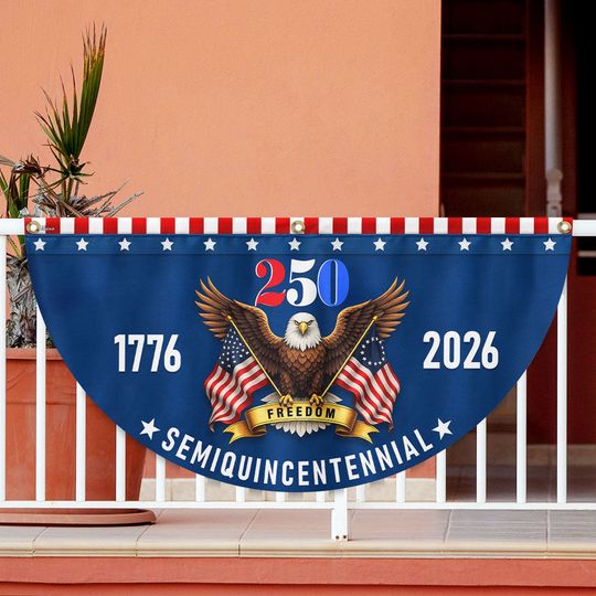 Patriotic American Flag, 250 Years of Freedom 1776 2026 Fan Flag
