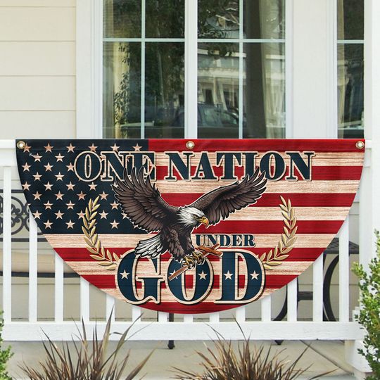 Flagwix American Flag - Soaring Patriotic Eagle One Nation Under God Flag (Non-Pleated)