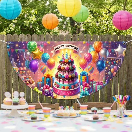 Flagwix Happy Birthday Celebration Fan Flag