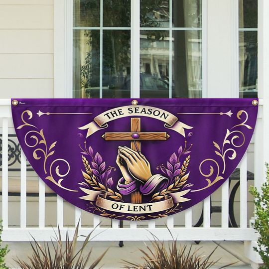 The Season Of Lent Easter Non-Pleated Fan Flag