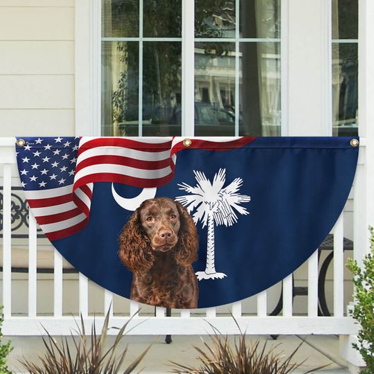 South Carolina Boykin Spaniel Non-Pleated Fan Flag