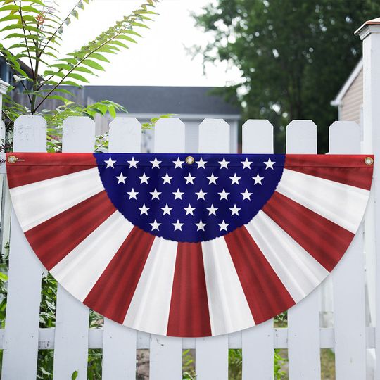Flagwix American Flag - Patriotic American Non-Pleated Fan Flag