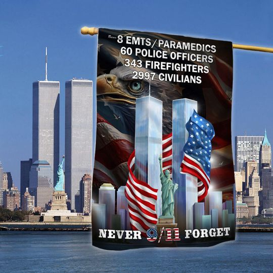 Never Forget 9/11 Patriot Day September 11th Attacks Memorial Flag