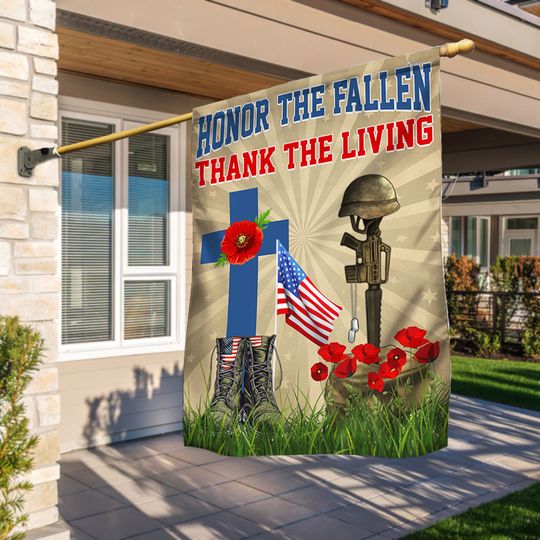 Memorial Day Veteran Day Honor The Fallen Thank The Living Flag
