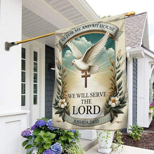 FLAGWIX  Christian Flag As For Me And My House We Will Serve The Lord