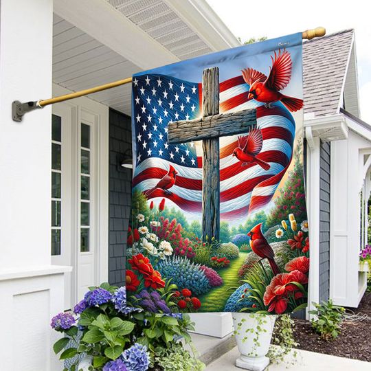 FLAGWIX  Christian Cross Cardinal American Flag