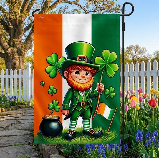 FLAGWIX  Saint Patrick's Day Leprechaun Flag