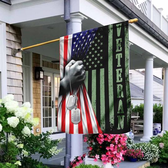 United States Veteran American Flag Honoring All Who Served Patriotic Veterans Day Decor