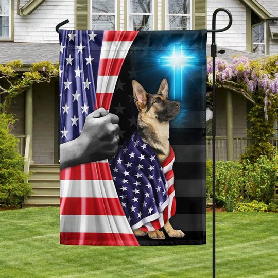 Flagwix American Flag - German Shepherd Patriotic American Flag
