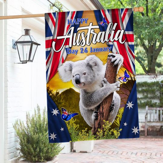 Happy Australia Day 26 January Koala Australia Flag