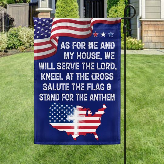 Patriot Jesus As For Me and My House We Will Serve The Lord Flag