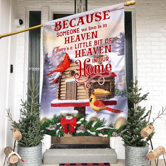 Cardinal Because Someone We Love Is In Heaven Flag