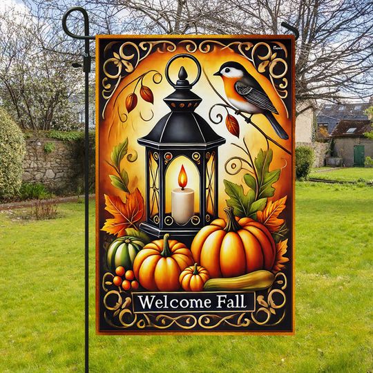 Welcome Fall Pumpkins Flag