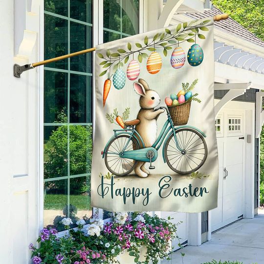 FLAGWIX  Cute Bunny Happy Easter Flag