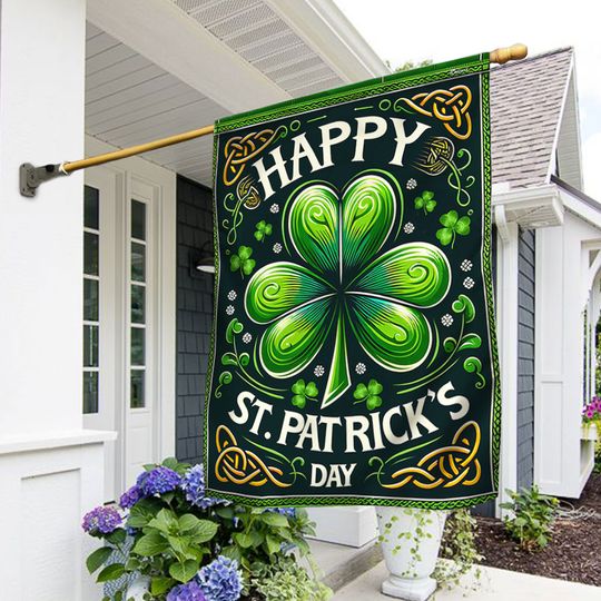 FLAGWIX  Happy St. Patrick's Day Shamrock Irish Flag