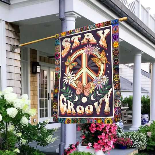 Stay Groovy Hippie Flag
