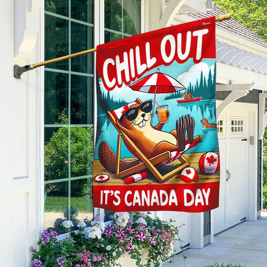 Canada Day Beaver Chill Out 1st Of july Flag