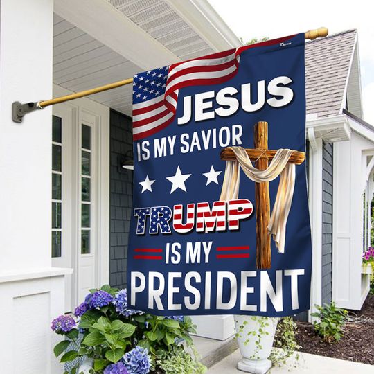 FLAGWIX Jesus Is My Savior Trump Is My President Flag