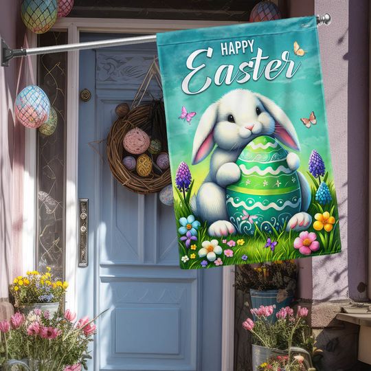 FLAGWIX  Happy Easter Bunny Egg Flag