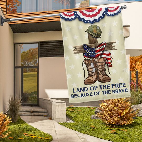 Flagwix American Flag - Veterans Day Flag Land Of The Free Because Of The Brave Flag