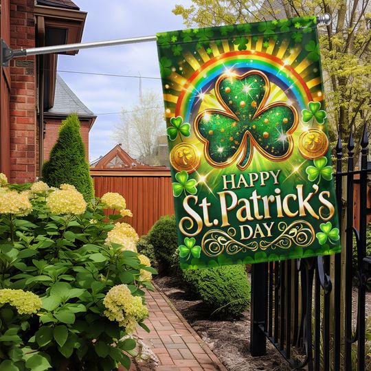 Shamrock Happy St. Patrick's Day Flag