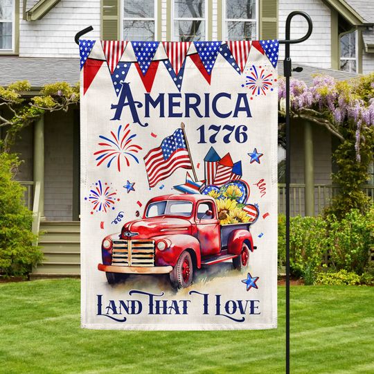 Flagwix American Flag - 4th Of july Truck America 1776 Land That I Love Flag