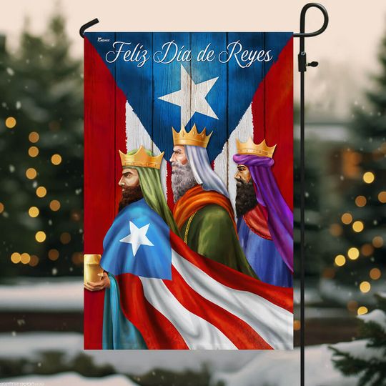 Three Kings Puerto Rico Feliz Día de Reyes Flag