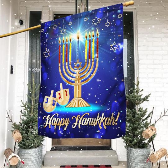 Happy Hanukkah Flag Festival of Lights