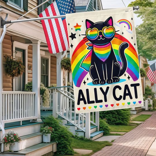Ally Cat LGBT Pride Flag