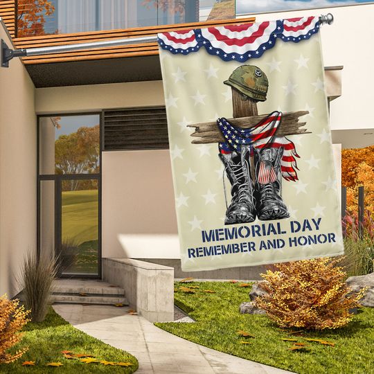 Memorial Day Flag Remember And Honor Black Boots TQN1009Fv3