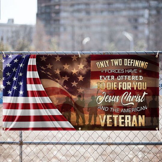 Memorial Day Owe To God And The American Veteran Fence Banner