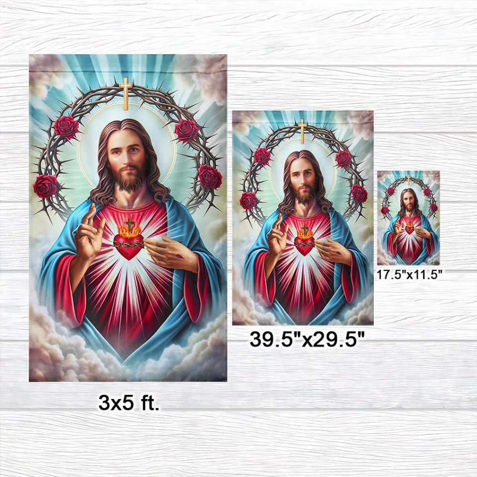 The Sacred Heart of Jesus Religious Flag